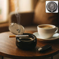 Round Smokeless Ashtray with Lid – Windproof & Easy Clean