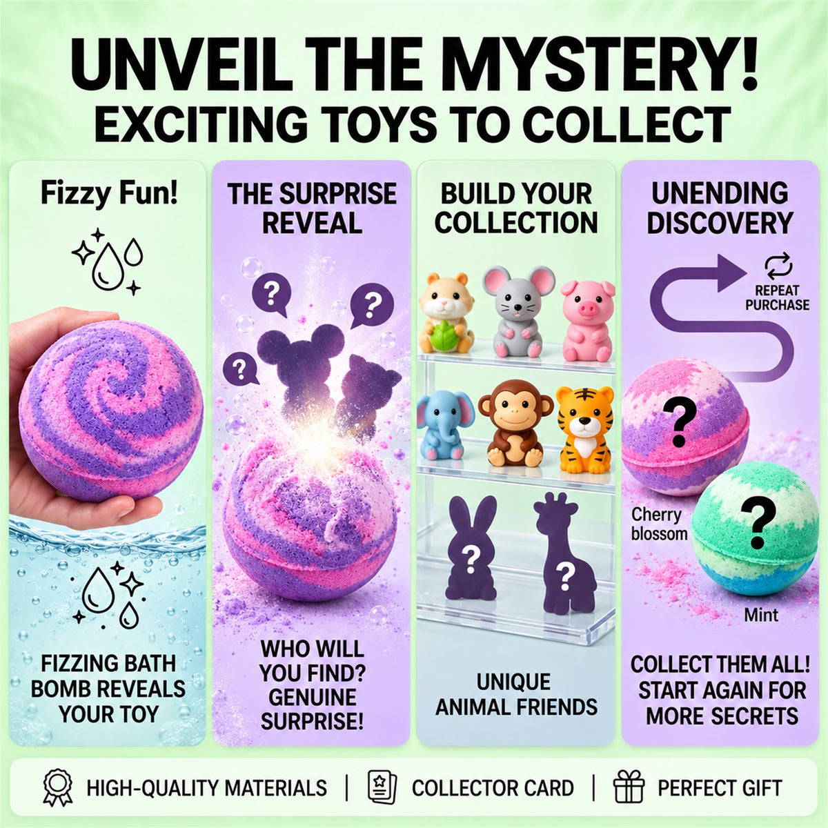 Colourful Fizzing Bath Bomb with Surprise Toy for Playful Bath Time (12 Pc)