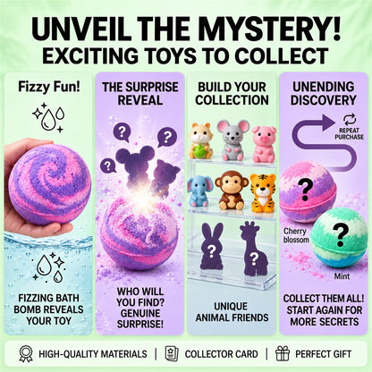 Colourful Fizzing Bath Bomb with Surprise Toy for Playful Bath Time (12 Pc)