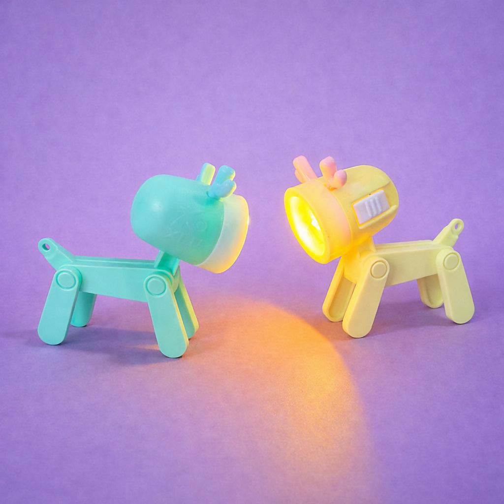 Portable LED dog flashlight toy for kids play