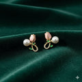 Pink Tulip Pearl Earrings – Elegant Korean Style Accessories