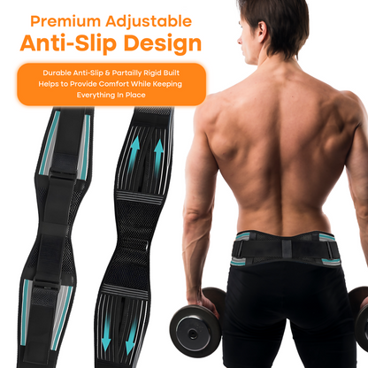 Close-up of durable & anti-slip design of back support belt