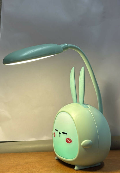 Cute Bunny LED Desk Lamp with Adjustable Neck & USB Charging for Study