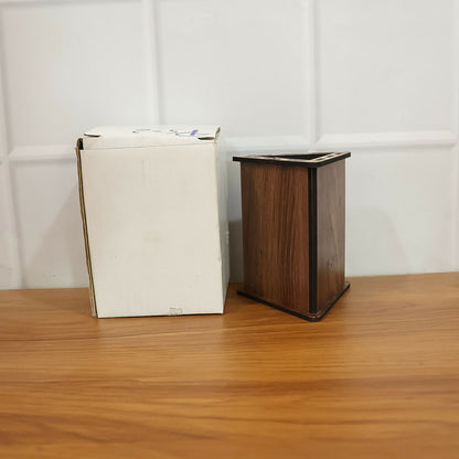 Triangular Wooden Pen Stand for Office Desk & Study Table – Compact Desktop Size