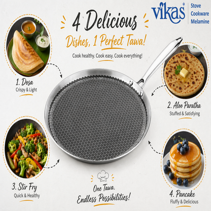 Vikas Honeycomb Dosa Tawa cooked dishes