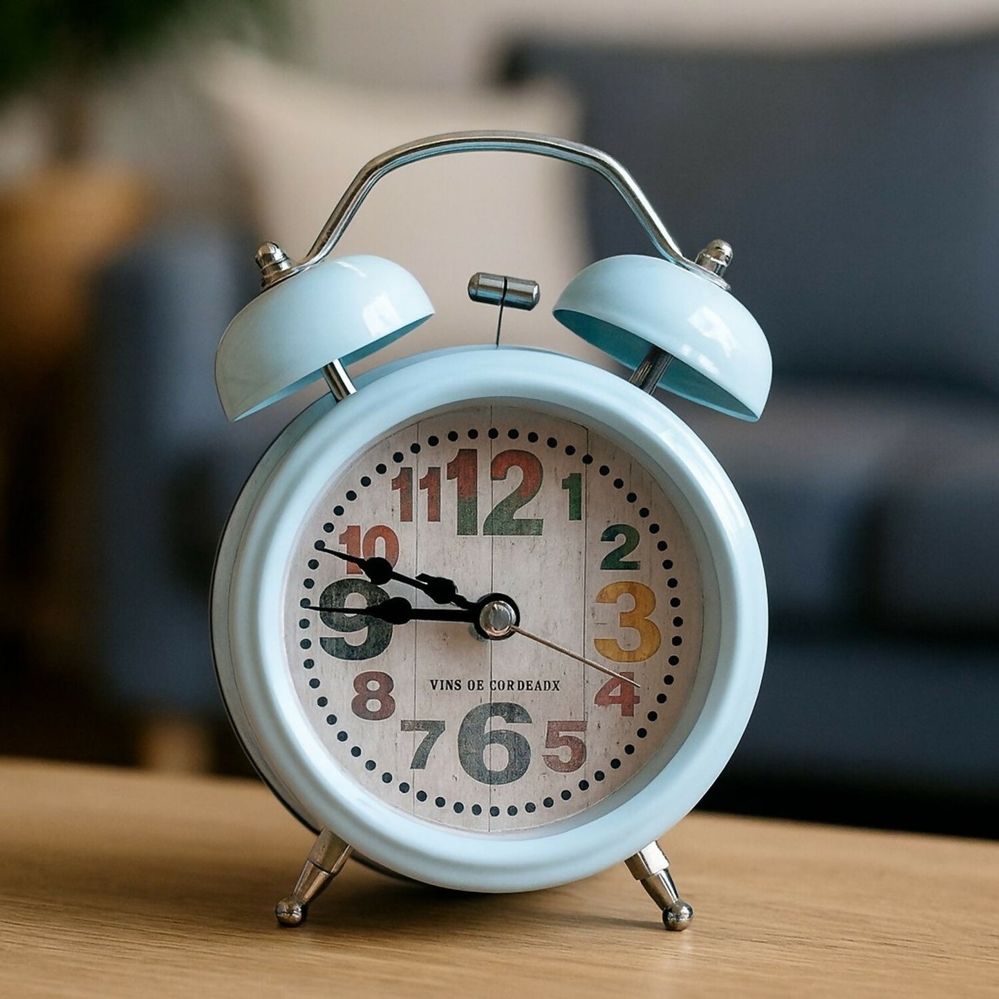 Vintage Twin Bell Alarm Clock with Loud Ringing | Retro Table Desk Clock
