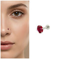 Red Ruby Nosepin Stud – Elegant Silver Plated Jewellery for Women