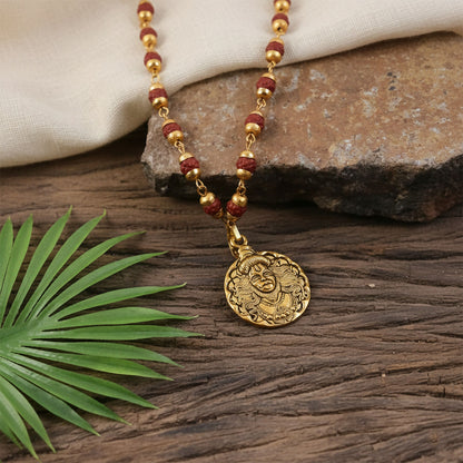 Hanuman Pendant With Rudraksha Mala & Bracelet Combo