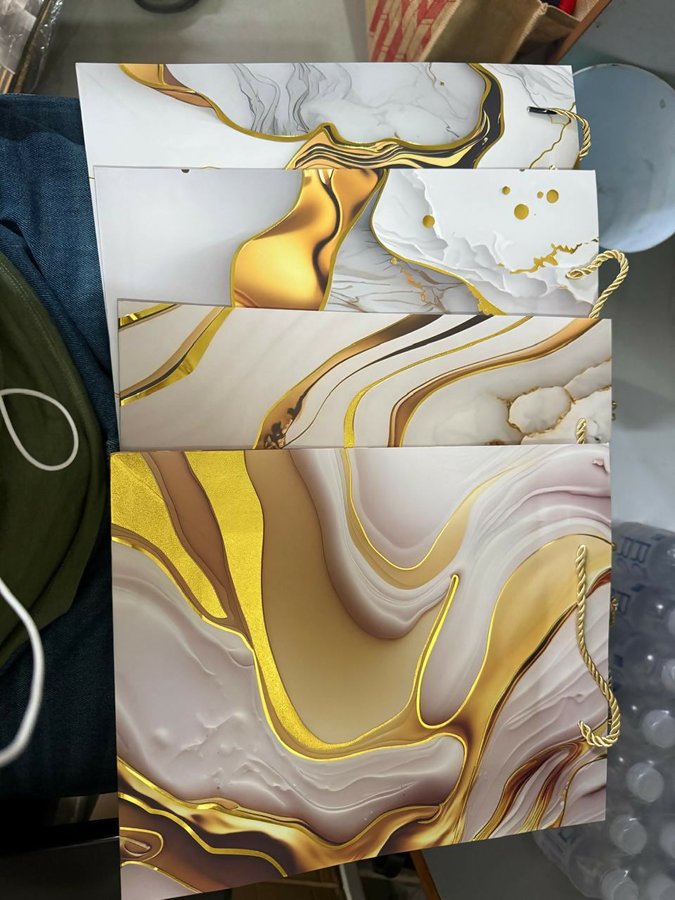 Luxury Marble Print Gift Bag with Handle Premium Paper Carry Bag (1PC)