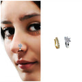 Non-Pierced Rhodium Plated Press Nath – Combo Pack of 2