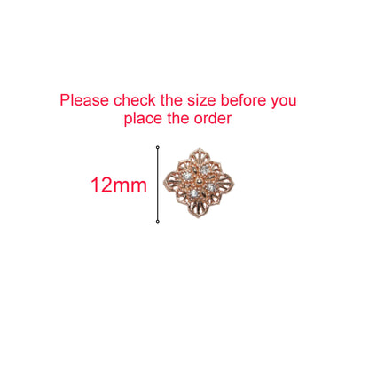 Back view of rose gold filigree square stud earrings with butterfly clutch