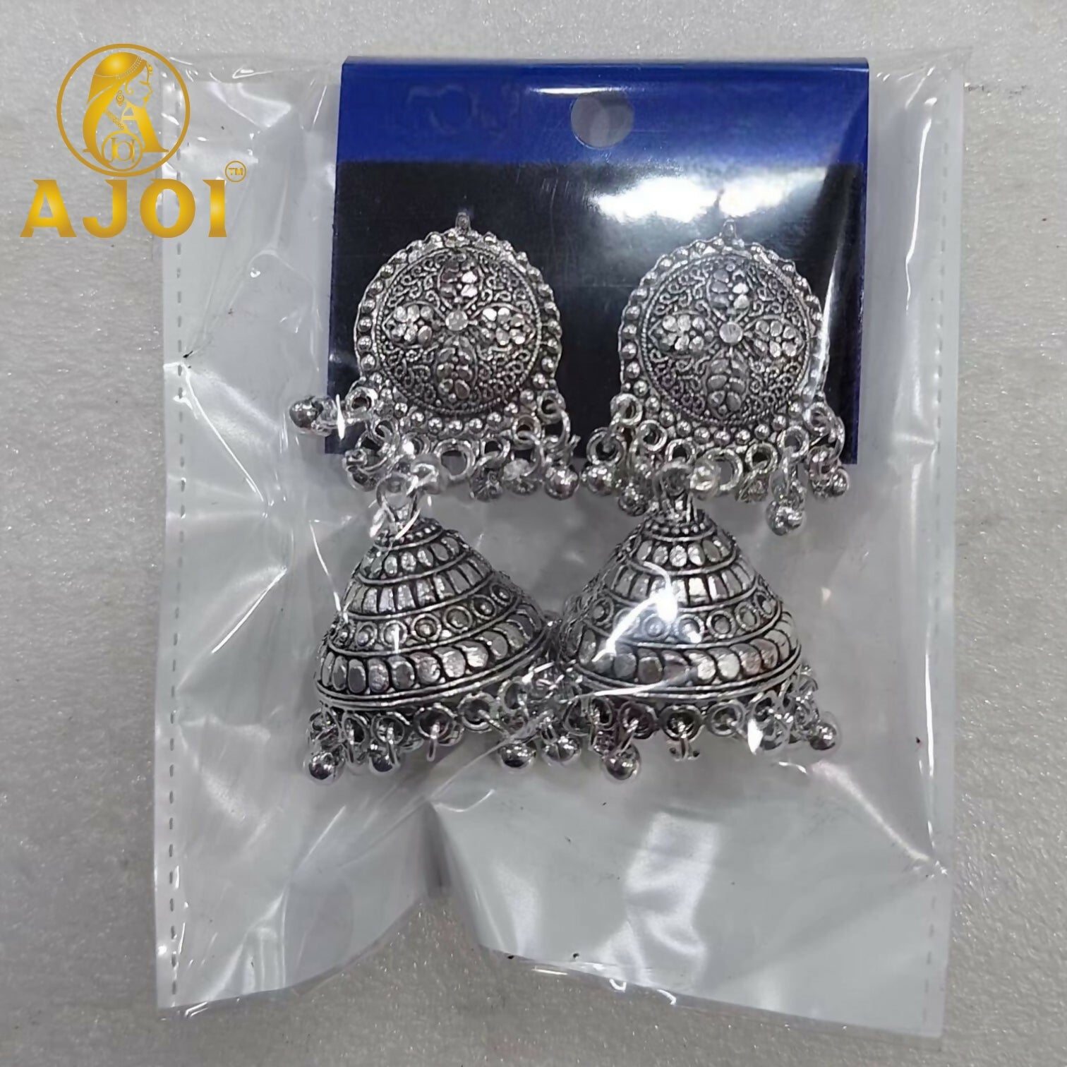 Oxidized Silver Traditional Jhumka Earrings for Women Ethnic Jewelry