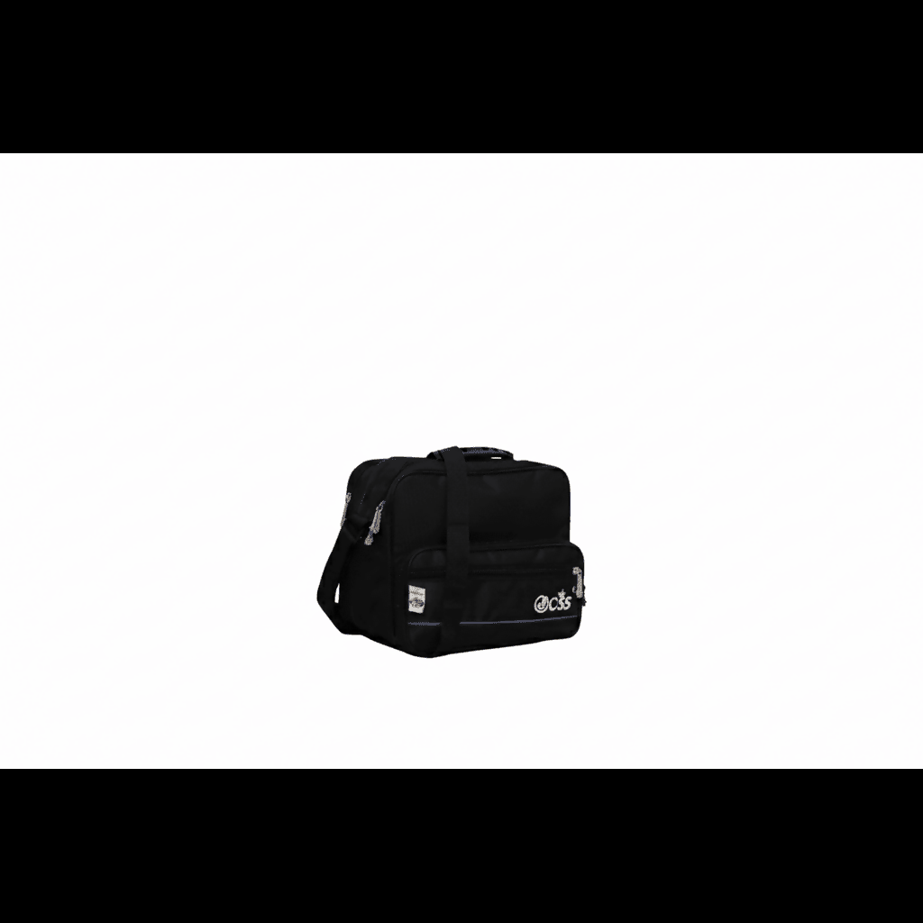 Stylish BOSS black messenger bag with durable polyester fabric and reinforced handle