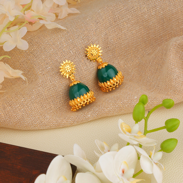 Green Glimmer: Beautifully Crafted Jumka