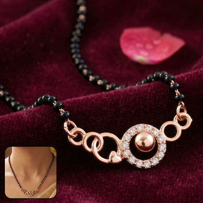 Circular Modern Mangalsutra Necklace with Stylish Charm Design