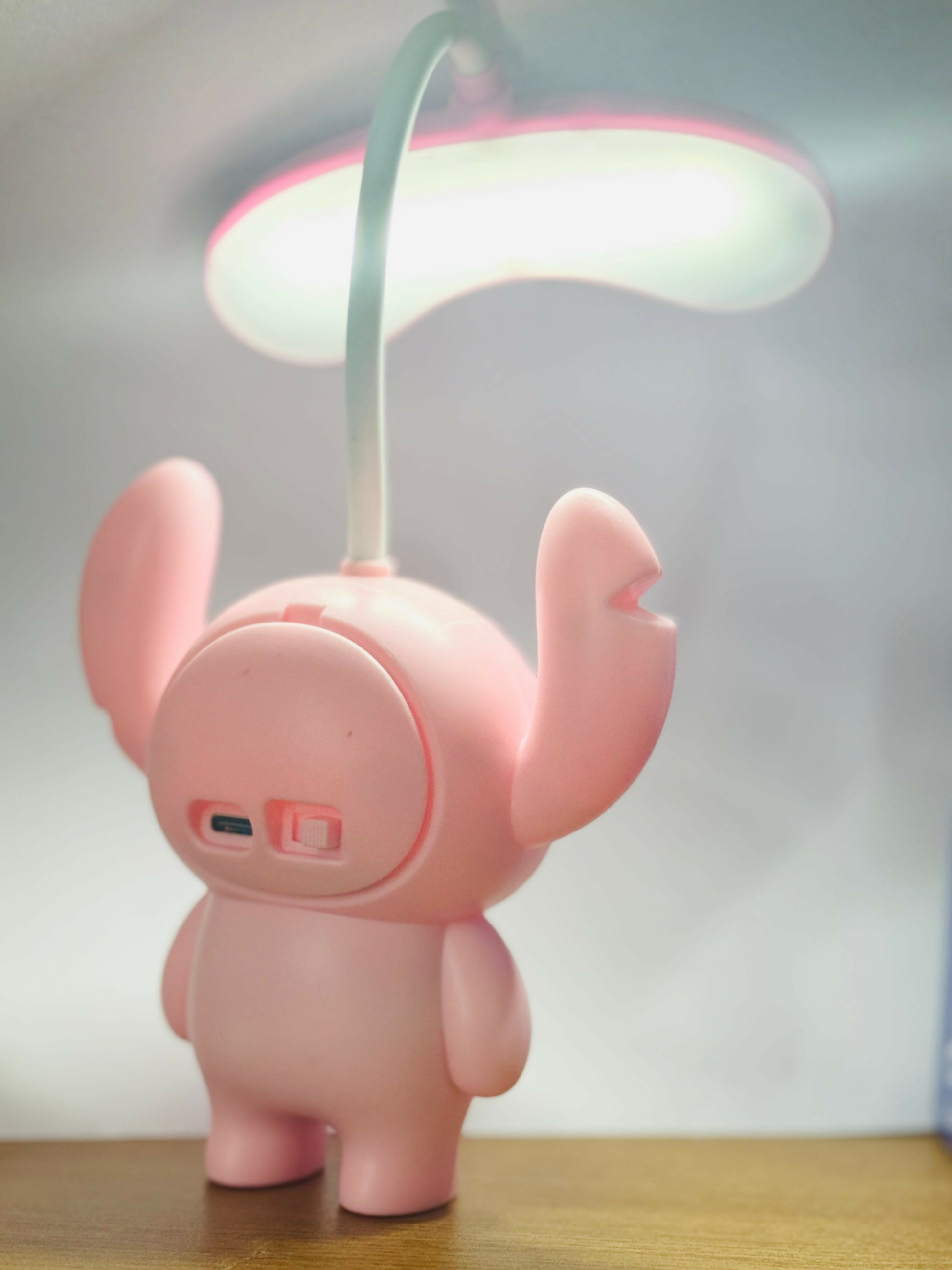 Cute Pink Cartoon Table Lamp for Kids – USB Rechargeable LED Desk Light