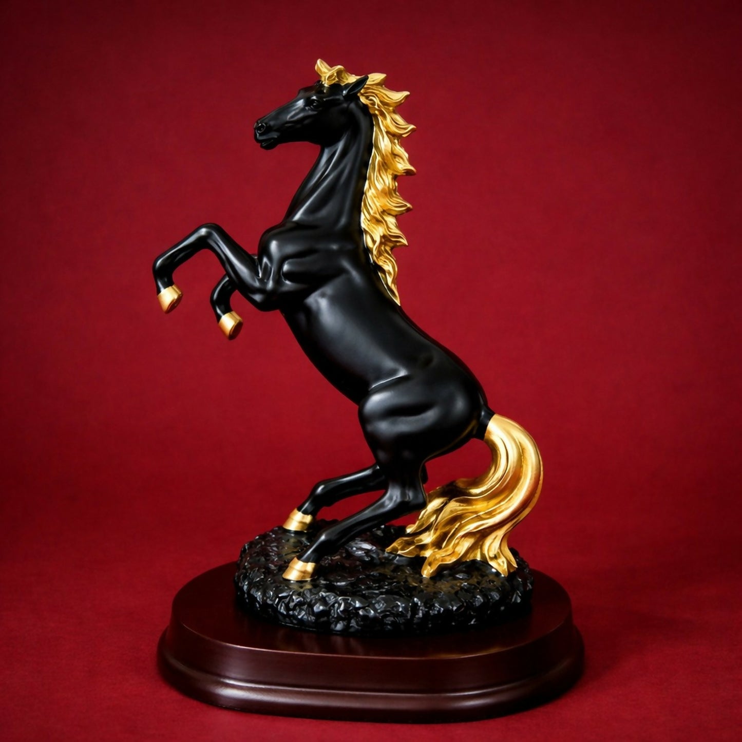 Rearing Horse Decorative Showpiece with Metallic Accents for Home & Office Decor