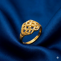 Intricate 1 gram Gold Geometric Floral Adjustable Ring for women and girls