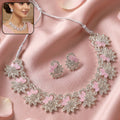 Pink Floral Necklace Set – Elegant Jewellery for Special Occasions