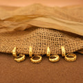 Gold Huggie Hoop Earrings – Minimalist Everyday Elegance Pack of 4