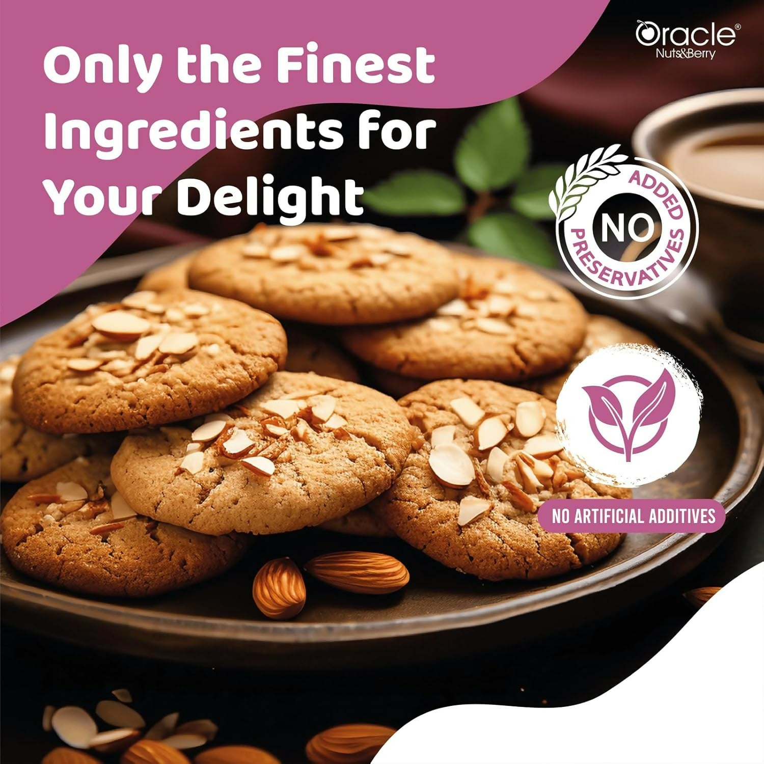 Oracle Butter Almond Cookies Crunchy Biscuit Snack 200gm Made with Real Butter