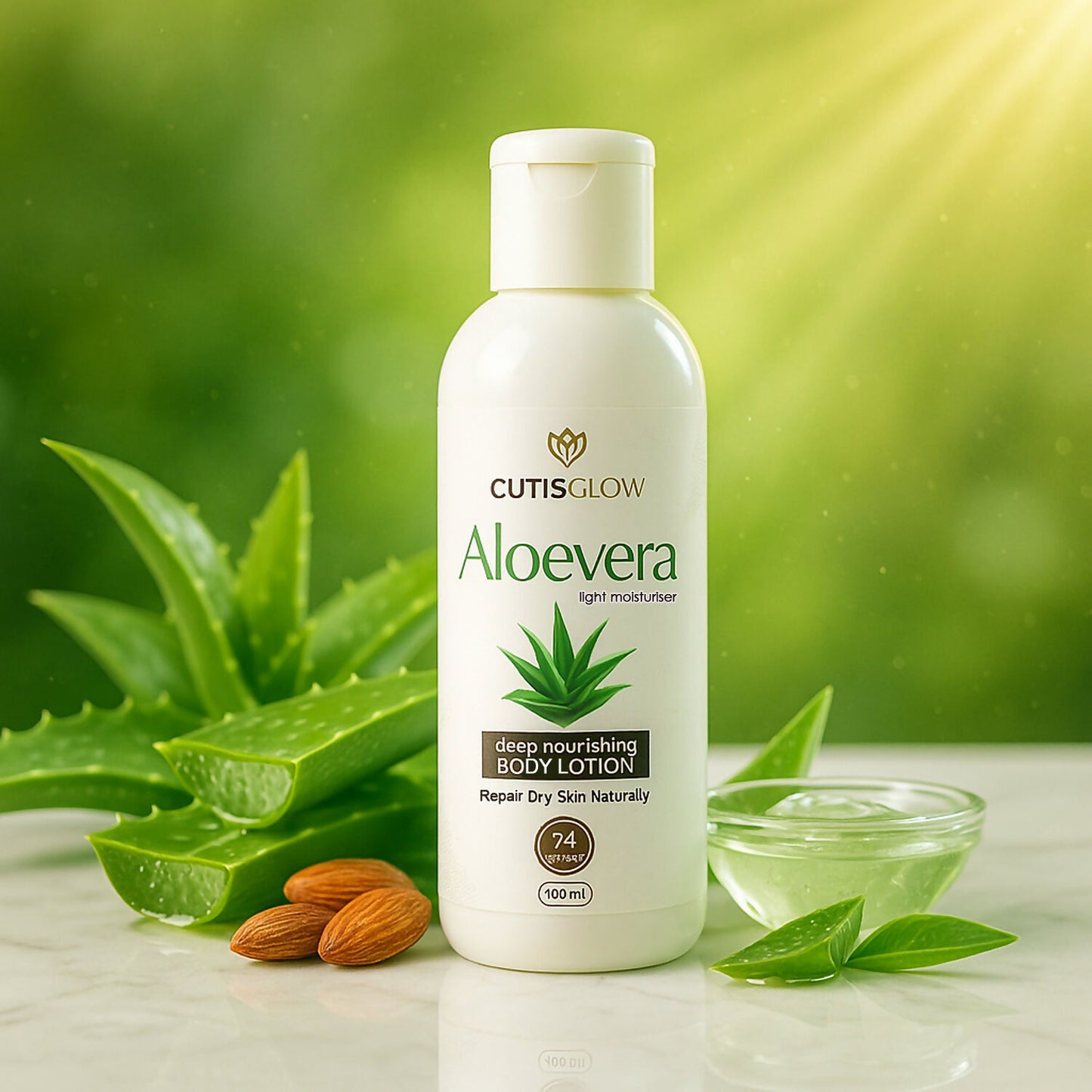 EyeletAloe Vera Deep Nourishing Body Lotion – Light Moisturizer for Hydrated & Soft Skin, Daily Skin Care with 24-Hour Moisturization (100ml)