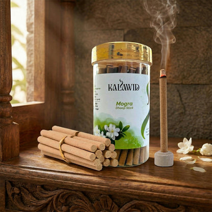Mogra Dhoop Sticks Jar for Fresh Floral Fragrance & Daily Spiritual Use (100 Gm)