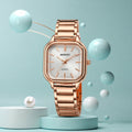 Women’s Square Dial Watch – Elegant Rose Gold Finish for Daily Wear