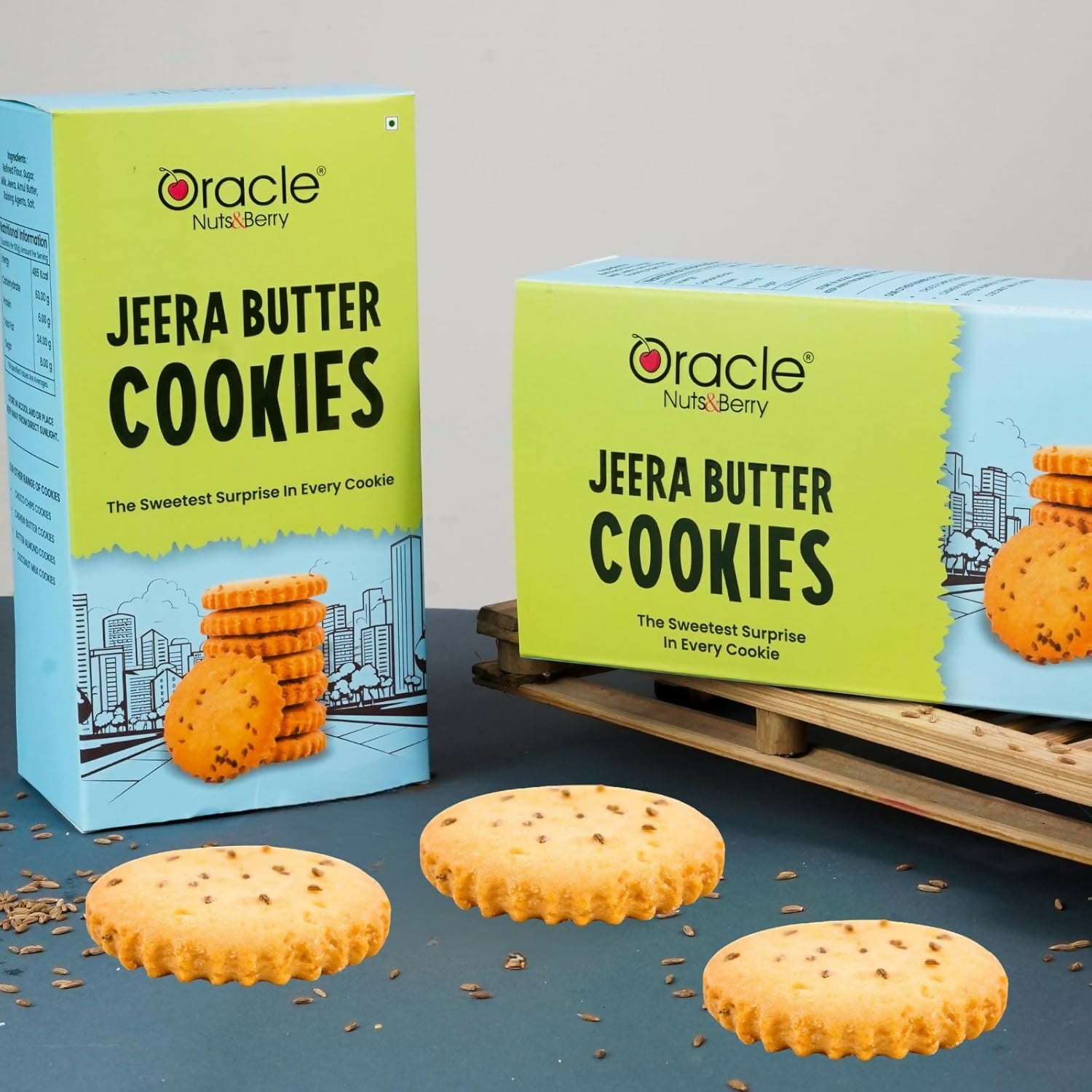 Oracle Jeera Butter Cookies – Crispy, Buttery Savoury Cookies | 200 gm