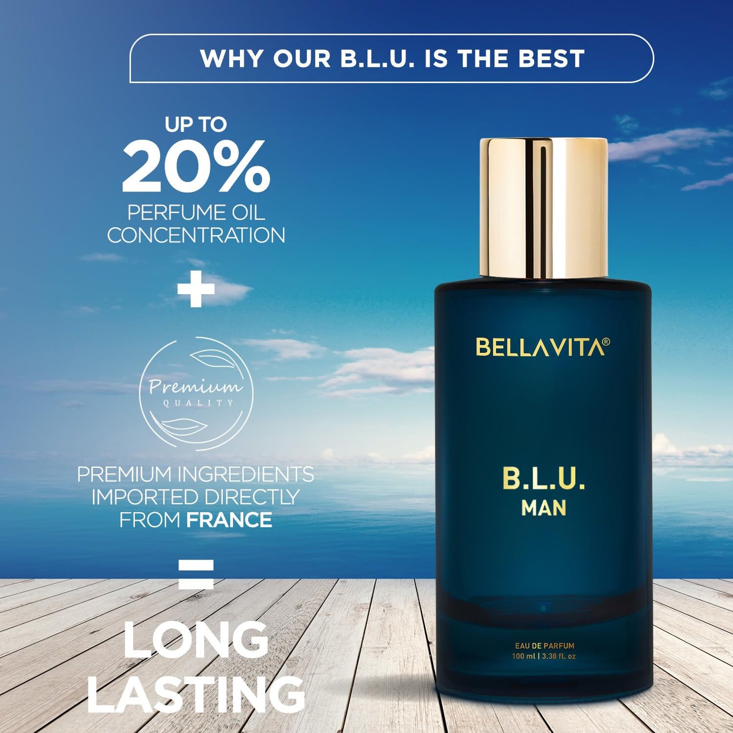 Fresh aquatic perfume for men by Bellavita