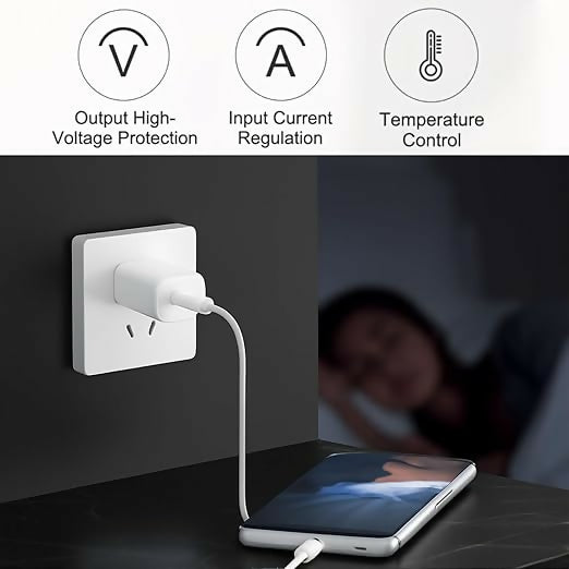 Uniteq 25W Type C Fast Charger Adapter with Cable PD USB C Charger (White)