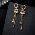 Swan Dangle Earrings – Elegant Crystal Heart Chain Drops