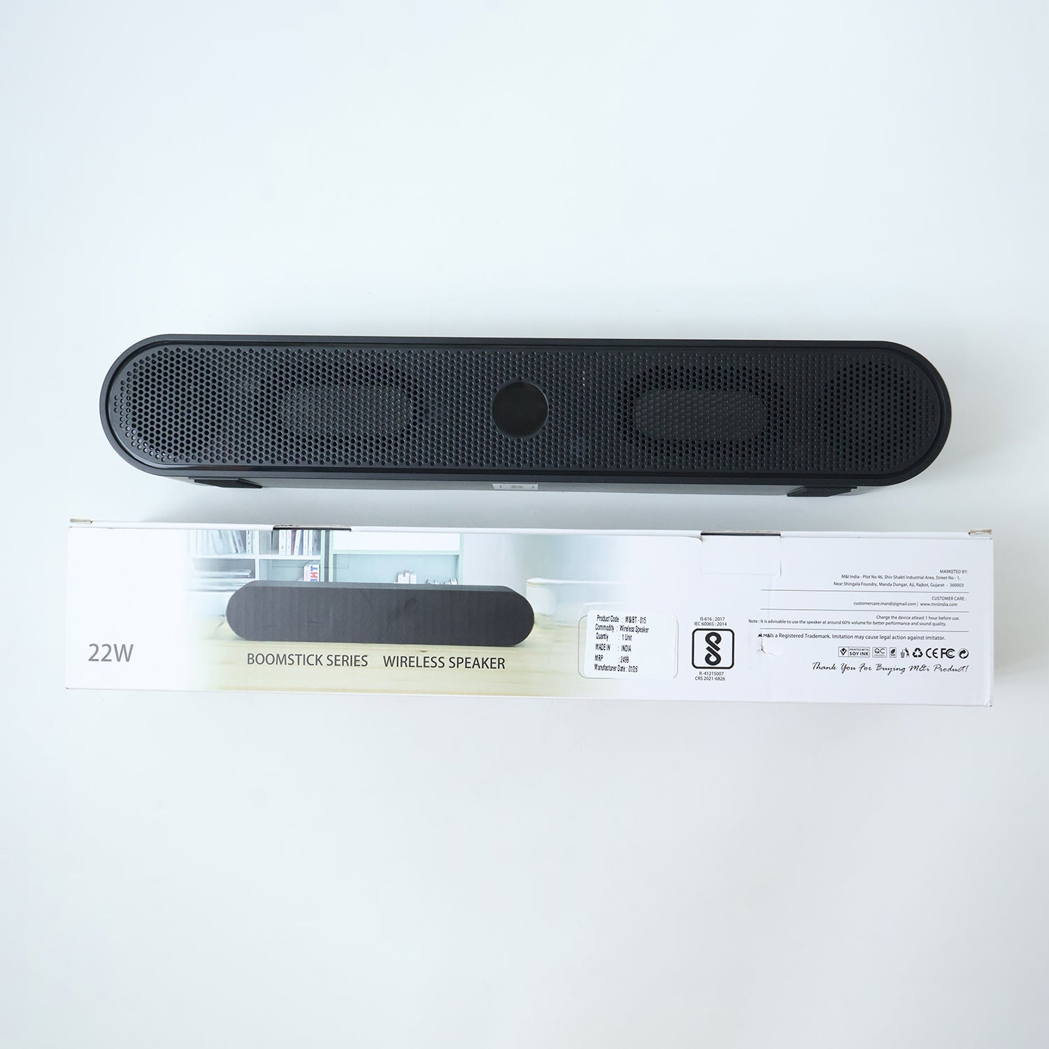 Lifestyle image of Boomstick 22W wireless soundbar speaker in use