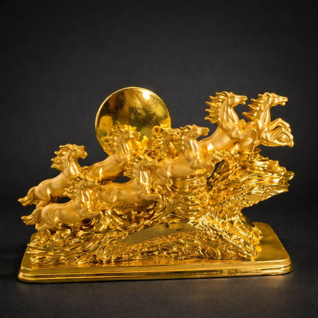 Seven Running Horses Decorative Showpiece for Home and Office Décor
