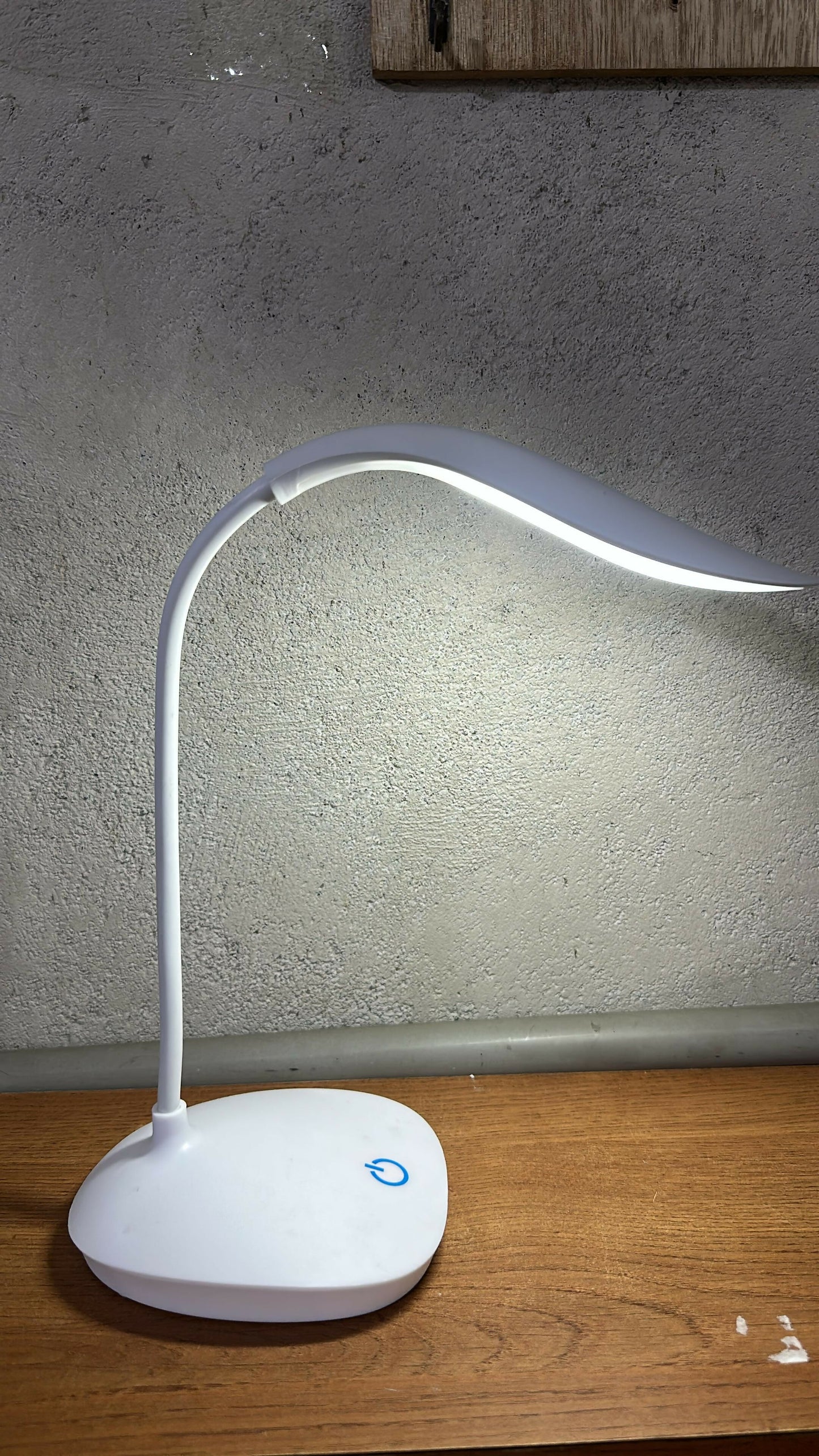 White LED Desk Lamp with Touch Control, Flexible Neck for Study & Reading