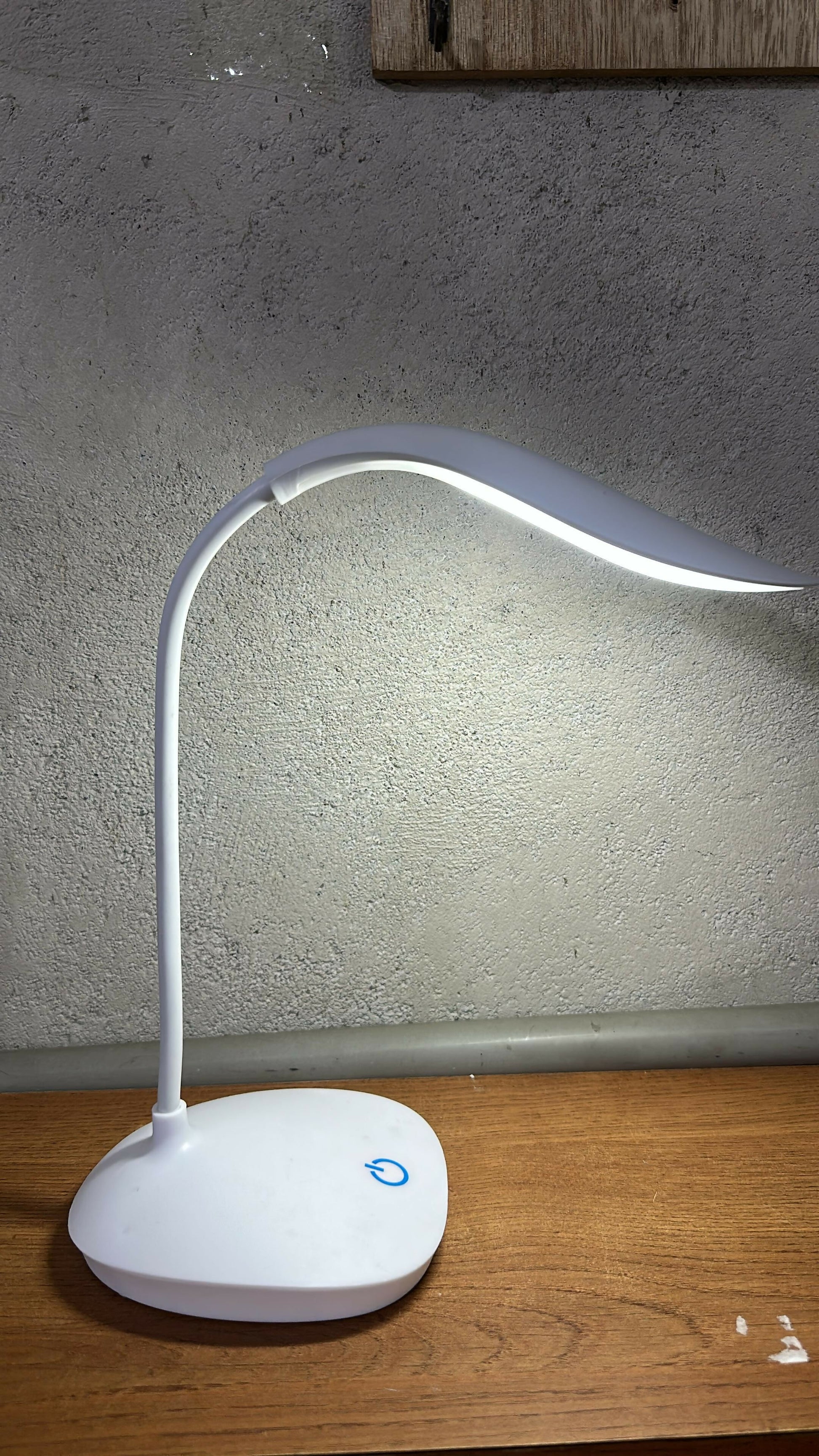 White LED Desk Lamp with Touch Control, Flexible Neck for Study & Reading