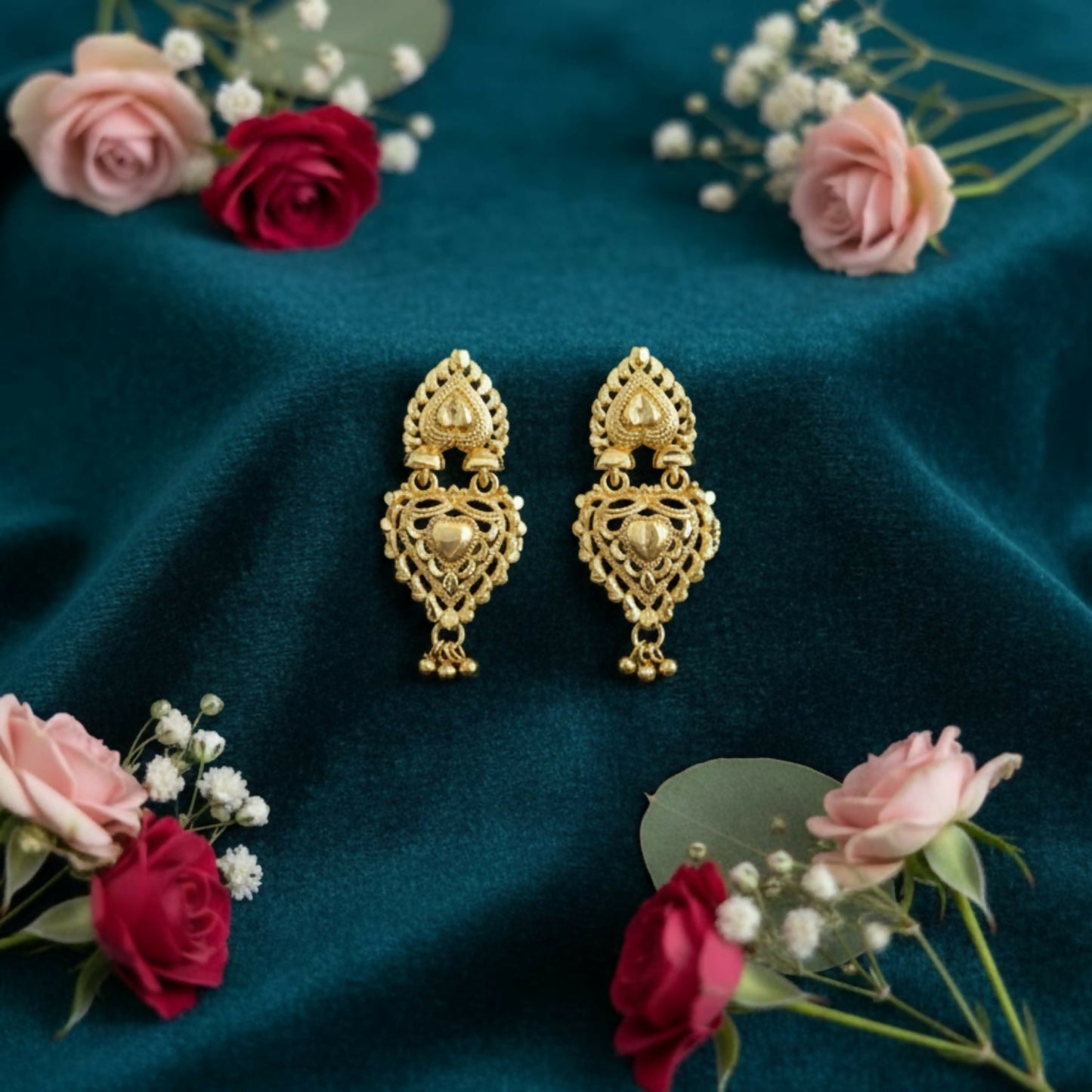 Ethnic Golden Drop Jhumka Earrings | Girls & Women Special