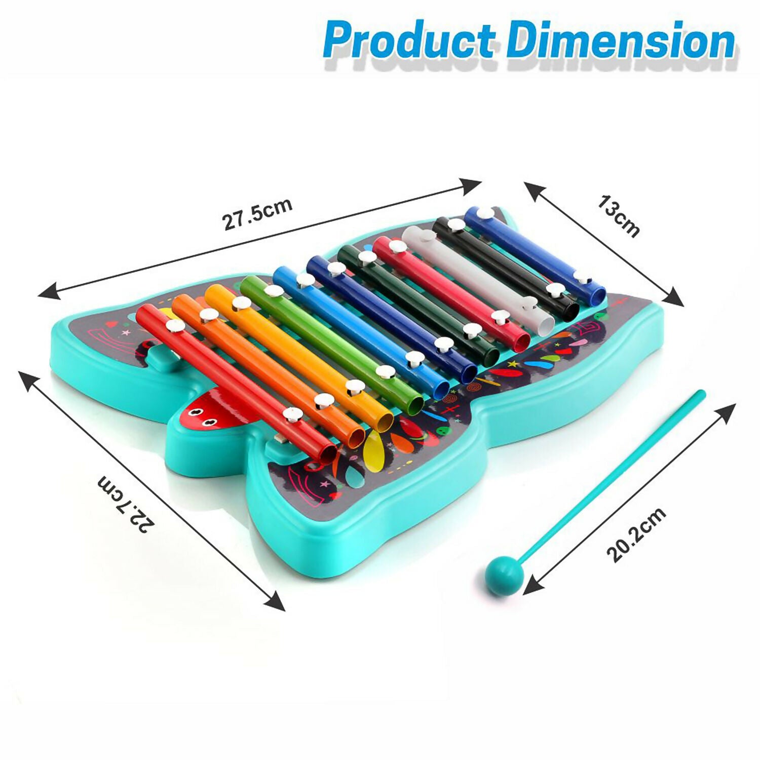 Butterfly Xylophone – Colorful 12-Tone Learning Toy with Dual Mallets
