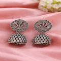 Oxidized Silver Floral Jhumka Earrings – Traditional Ethnic Pack of 4