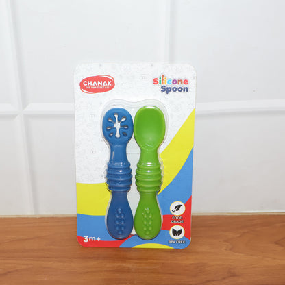 Silicone Baby Training Spoons (Set of 2) – Soft, Food-Grade, BPA-Free, for Infants 3+