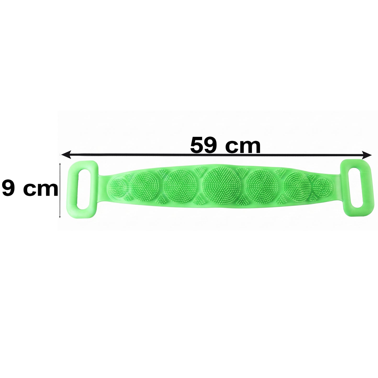 Silicone Body Scrubber Bath Belt Back Cleaning Strap with Handles (1 Pc)