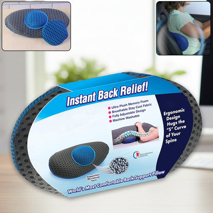 Ergonomic Orthopedic Back Support Pillow (18 x 9 Inch / 1 Pc)
