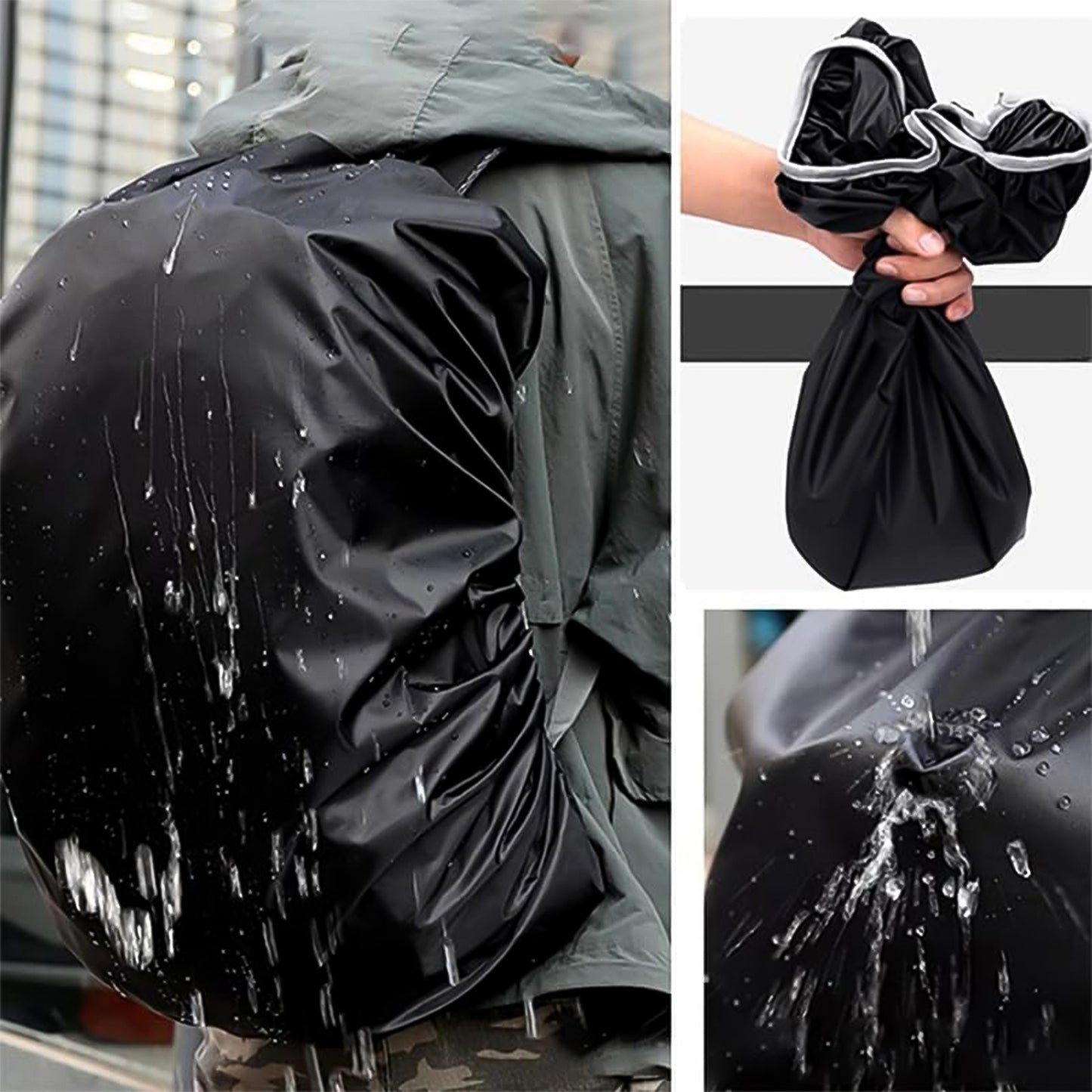 Heavy Waterproof Nylon Rain Cover/Dust Cover - Elastic Adjustable for Laptop Bags and Backpacks, School Bag Waterproof Cover, Dust Proof, Backpack, Laptop Bag Cover (1Pc)