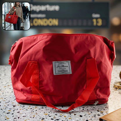 Red stylish travel tote bag