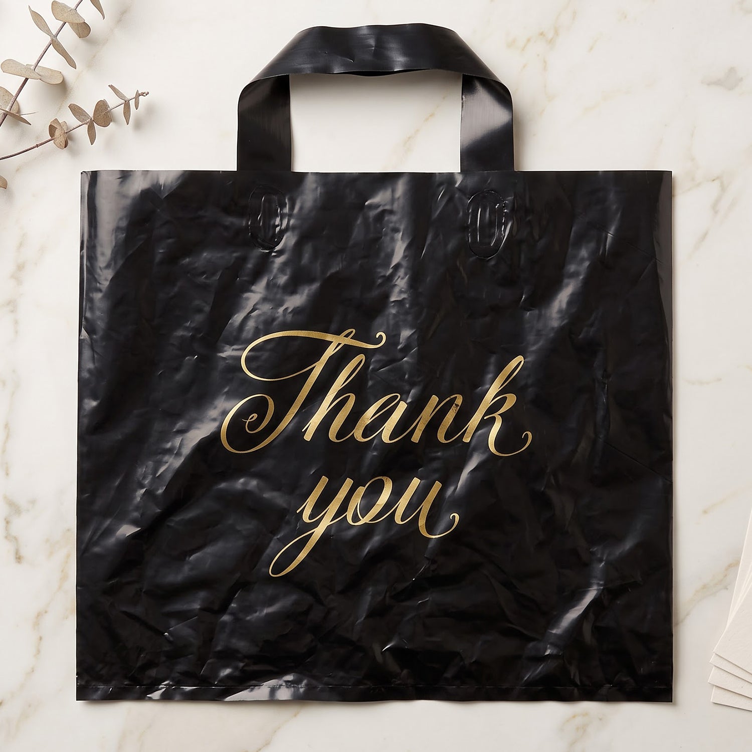 Premium Reusable Plastic Thank You Print Gift Carry Bag 30x26 Cm (1 Pc)