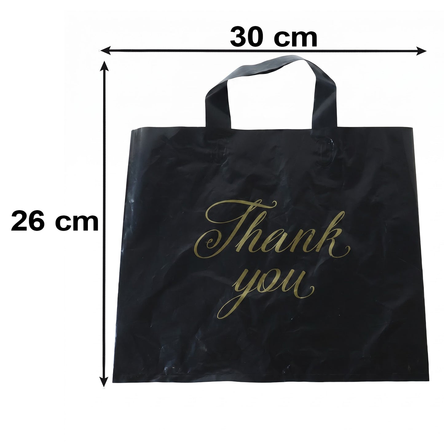 Premium Reusable Plastic Thank You Print Gift Carry Bag 30x26 Cm (1 Pc)