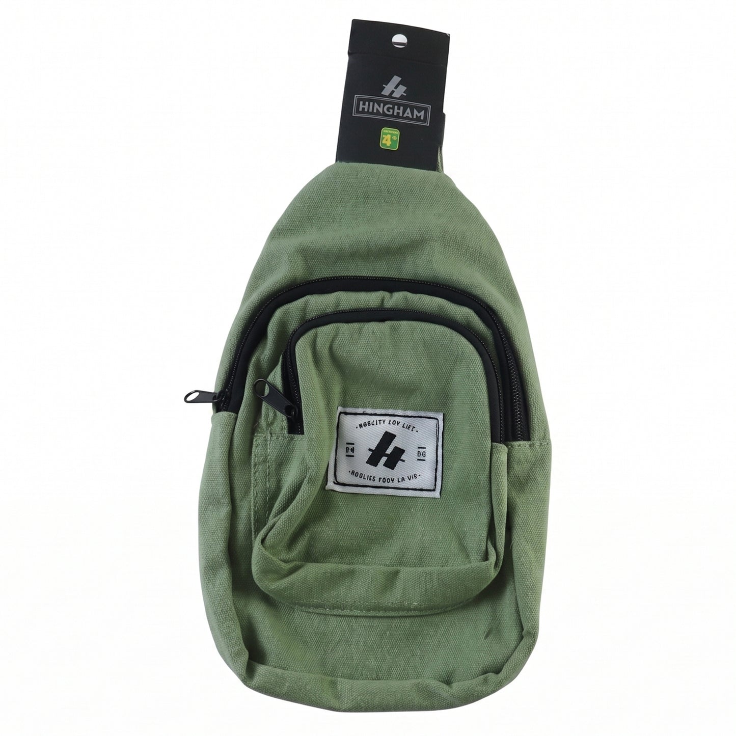 Multi Pocket Sling Crossbody Bag, Compact Canvas Chest Bag with Strap (1 Pc)