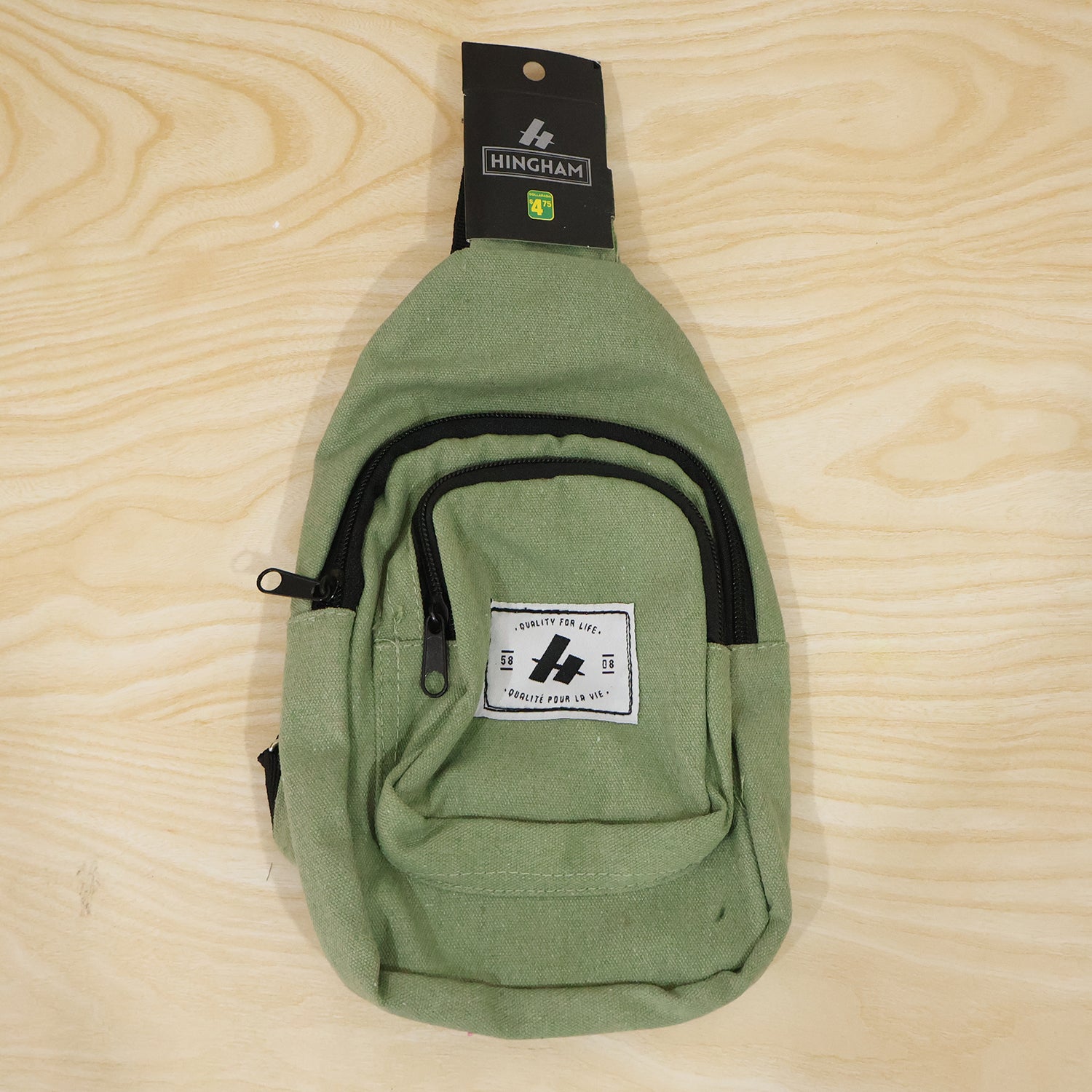 Multi Pocket Sling Crossbody Bag, Compact Canvas Chest Bag with Strap (1 Pc)