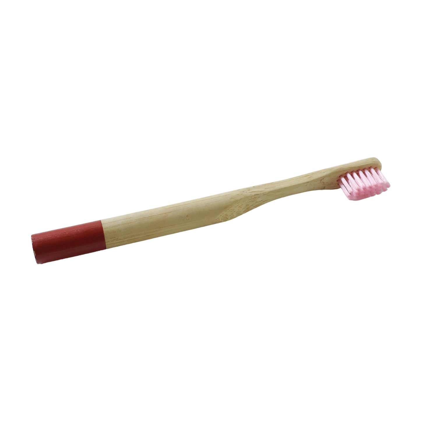 Eco friendly bamboo toothbrush angled view