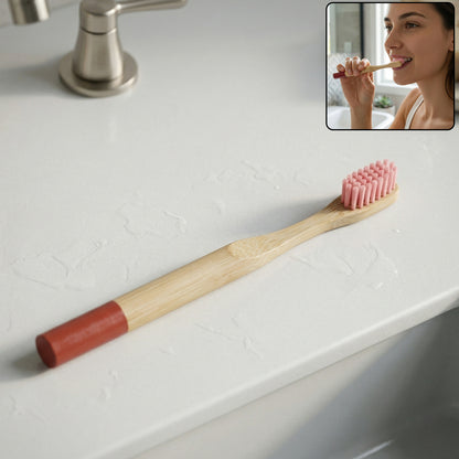 Eco friendly bamboo toothbrush with round handle